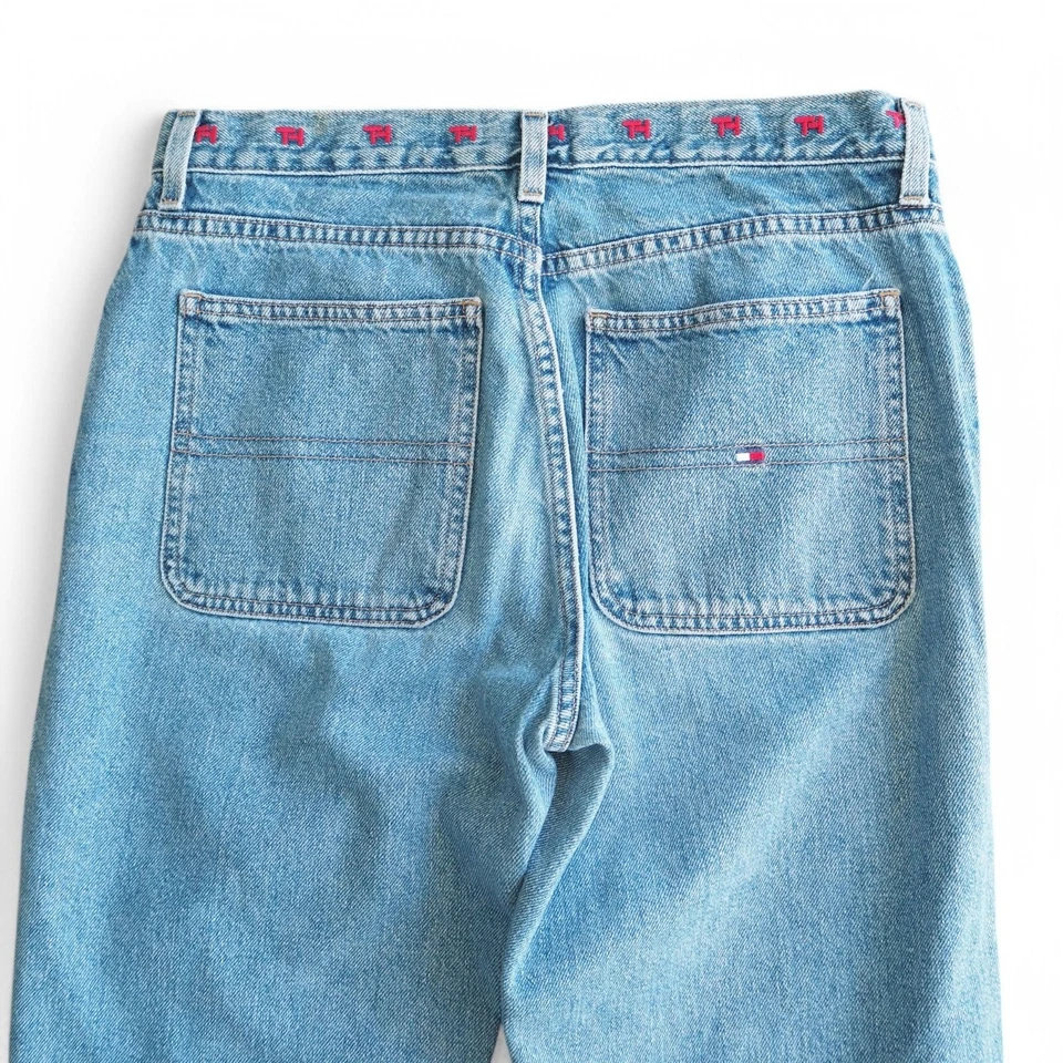 Pantalones de mezclilla Tommy Hilfiger vintage Y2K lavado claro calce relajado para mujer 6 x 31 Foto 4 de 4