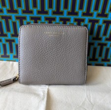 Tory Burch Perry Bi-Fold Leather Wallet - Grey Heron