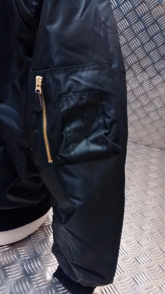 MA1 Veste Bomber Style Militaire US Mod / Scooter/Motards All Tailles Noir - - Photo 4/4