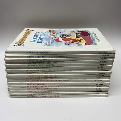 Disney Rhyming Reader Book Lot Of 17, 1988 Grolier Publishing, Mickey, Goofy HC