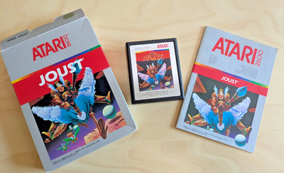 Joust Atari VSC 2600 PAL Game Cartridge CIB Manual, Box, Silver/Picture-Label