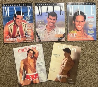 INTERNATIONAL MALE (1994) & UNDER GEAR (2007) catalogs Lot of 5 Gay Interest