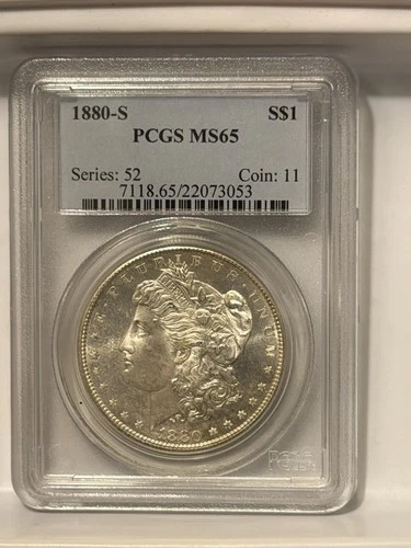 1880 S Morgan Silver Dollar PCGS $1 Stunning Coin - MS-65