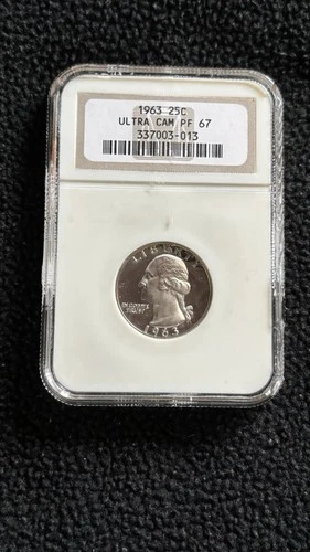 1963-P WASHINGTON QUARTER NGC ULTRA CAMEO PF 67 OLDER HOLDER HOLDER PLEASE READ