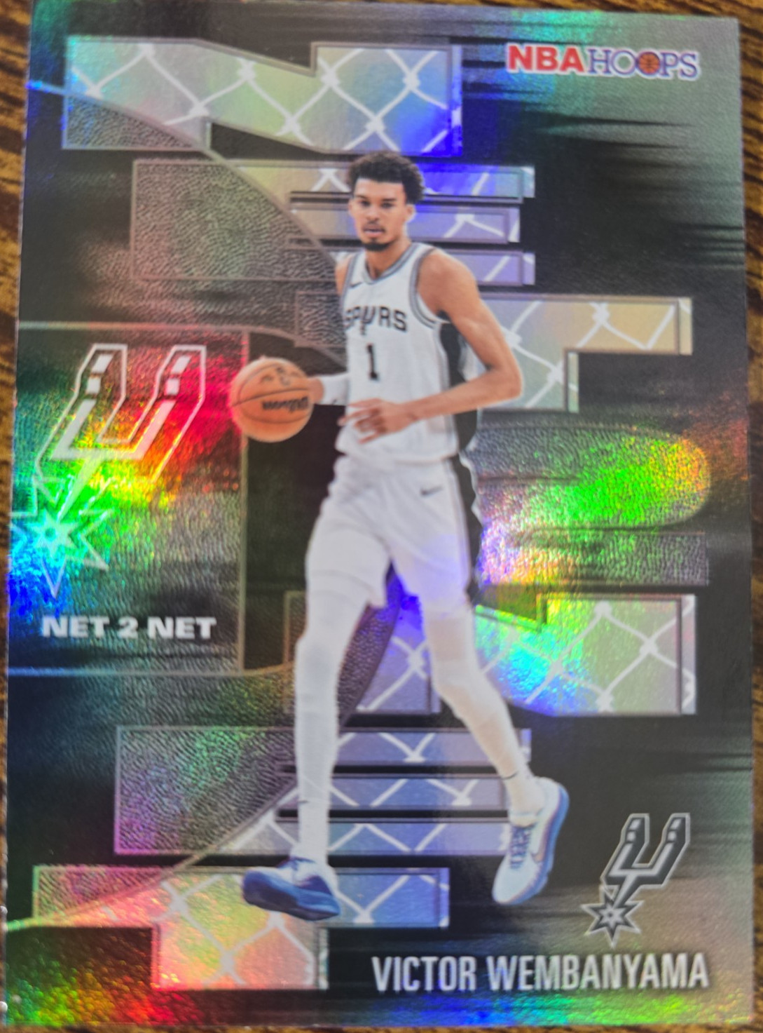 Victor Wembanyama 2025-26 Topps NBA Hoops Net 2 Net Silver Holofoil #NTN-28 Spur