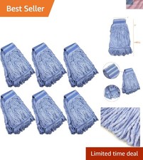 Mop Head Replacement Commercial Heavy Duty String Blue Wet Mop Heads for 3 Ty...