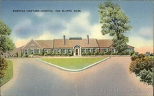 Oak Bluffs,MA Martha's Vineyard Hospital Tichnor Dukes County Linen Postcard