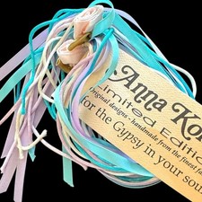 Renaissance Faire Blue Pink Ribbon Rosette Streamers Handmade Cosplay Fairycore