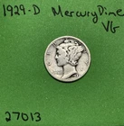 1929-D Mercury Dime 10c Vg Very Good 90% Silver Coin See Pictures
