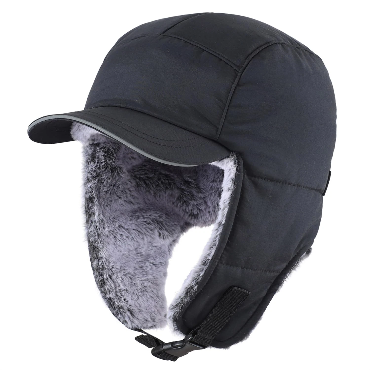 Connectyle Men's Thermal Warm Trapper Hat Winter Skiing Cap One Size, Black