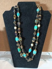 Sweet Romance Gemstone Garden double strand necklace NIB 22"