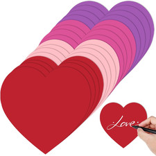72 Pcs Large Heart Paper Cutouts 6 x 6 in, 4 Colors, Valentine s Day Decorations