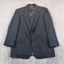 Vintage Brooks Brothers Blazer Sport Coat Grey Glen Check Wool Men 46L USA Made