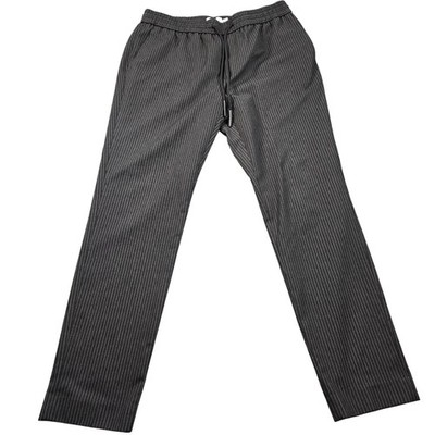 Topman Pants Mens 31x30 (34x34 Tag) Gray Pinstripe Dress Drawstring Waist