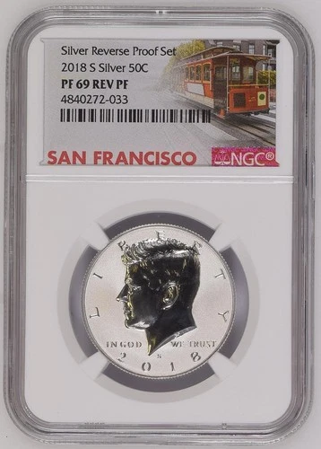 2018-S Silver Kennedy Half Dollar Reverse Proof NGC PF69 REV PF