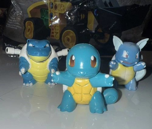 Vintage Pokemon TOMY Squirtle Wartortle & Blastoise Figures CGTSJ