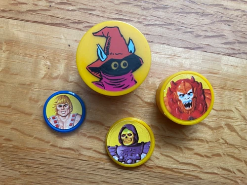 1983 Masters of the Universe MOTU Orko Coin Trick 4 pcs set top Skeletor He-man