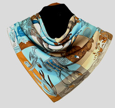 35"x35"Magic Animal Print Pure Mulberry Twill Silk 18momme Scarf 88x88cm5168