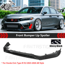 For Honda Civic Type-r Fl5 2023-26 Ad Style Gloss Black Front Bumper Lip Spoiler For Honda Civic Type-r Fl5 2023-26 Ad Style Gloss Black Front Bumper Lip Spoiler