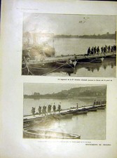 Original Old Vintage Print Troops Ww1 War Clairons Regiment Bridge 1919