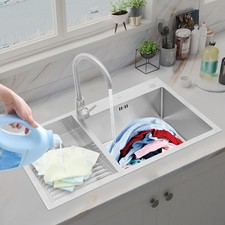 Laundry Utility Sink Rectangular Double Bowl Sink Laundry Sink Stainless Steel