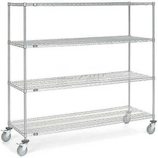 Nexel Chrome Wire Shelf Truck 72x18x69 1200 Pound Capacity