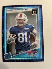 2025 Optic Kaden Prather Rated Rookie #291 Purple Shock Prizm (RC) Buffalo Bills