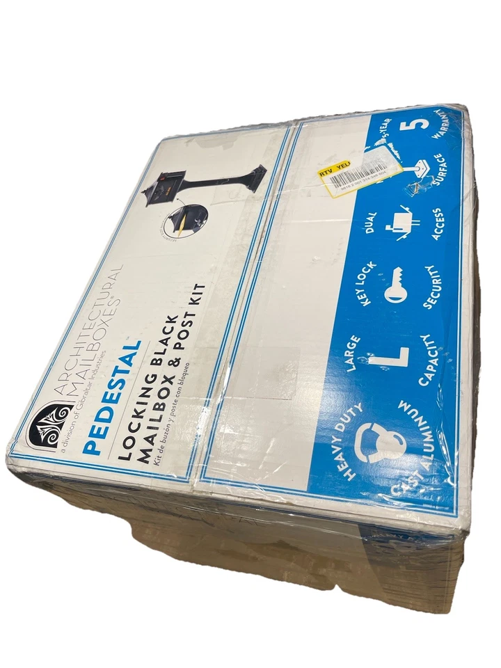 Pedestal Black, Large, Aluminum, Locking, All-In-One Mailbox and Post Combo - Image 2 of 4