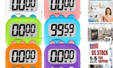 Classroom Timers for Kids 6 White  Black  Pink  Green  Orange  Purple