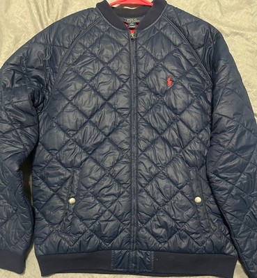 Polo Ralph Lauren Youth Packable Down Puffer Jacket Navy Blue Boys Sz XL(18-20)