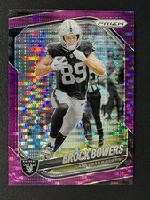 2025 Panini Prizm #6 BROCK BOWERS Purple Pulsar Parallel - Las Vegas Raiders