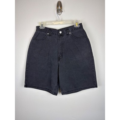 Faded Glory Denim Mom Shorts 12 28'' Black Vintage 90s High Waisted Jorts Cotton
