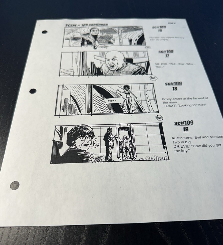 Original Austin Powers In Goldmember Storyboard Scene #109, 16-19