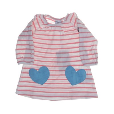 Polarn O. Pyret, Kleid, Größe: 62, Pink/Weiß/Blau, Baumwolle, Streifen #5Bj
