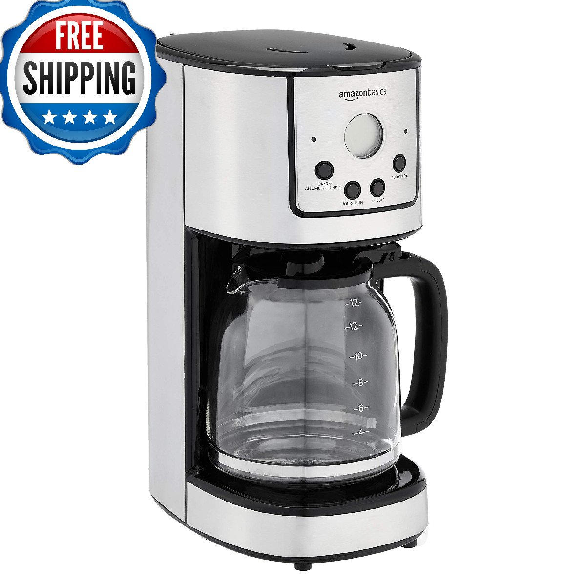 With Carafe And Reusable Filter, Stainles