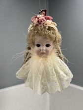Vintage French SFBJ Porcelain Doll Head Bust Hanging Decor