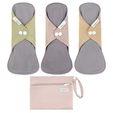 Cotton Reusable Period Pads for Women Washable Pads Menstrual Regular Absorbe...