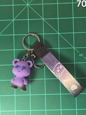 Purple Cute Keychain Cartoon Resin Bear Bag Charm Bear Pendant Keychain Strap
