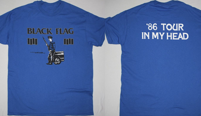 BLACK FLAG Band 86 Tour In My Head Cotton Blue S-5XL Shirt EN797