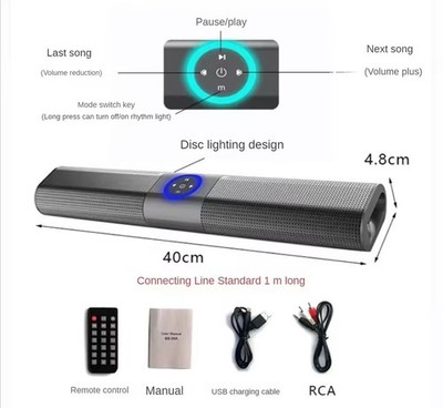 Kabelloses abnehmbares Soundbar Lautsprechersystem Bluetooth Subwoofer TV Heimkino