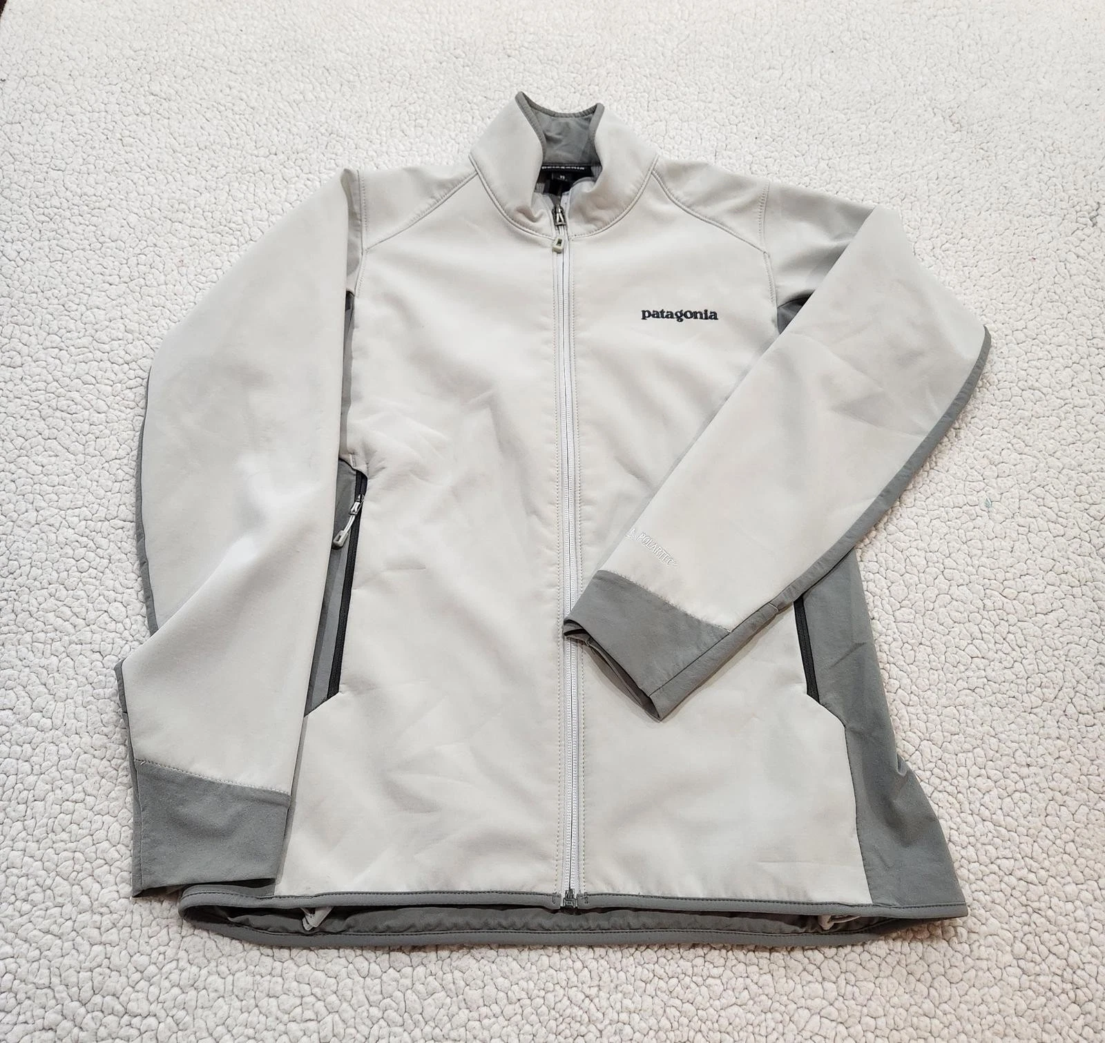 Patagonia Adze Hybrid Polartec Cold weather snow Full Zip Jacket White Sz XSmall