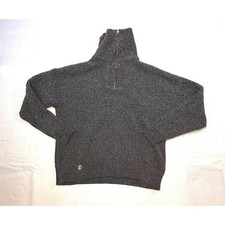 Simply Southern Quarter Zip Pullover Sweater Charcoal Gray Heathered Knit Sz M