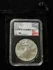2021 Silver Eagle T-2 First Day Issue NGC MS70 John Mercanti Signed Flag Label