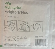 Melgisorb Plus Absorbent Calcium Alginate Dressing 4'' x 4'' Ref#252200 Lot of 3
