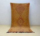 Moroccan Handmade Berber Wool Rug 4'6x9' Unique Oriental Vintage Home Decor Rug