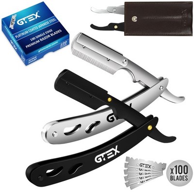 Straight Razors For Men 100 GTEX Barber Razor Blades - 2 Professional Single Bla