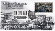 AO-4787-2, 2013, Battle of Vicksburg, FDC, Add-on Cachet, Pictorial Postmark, Ci