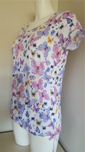 Ex Major High Street White Butterfly Side Tie Top in sizes 8 and 24 - Picture 3 of 3