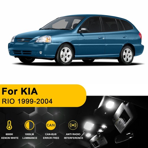 8PCS White LED Interior For KIA RIO 1999-2004 Package Kit License Plate Lights - 第 1/11 張圖片