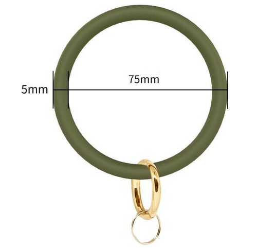 Women Silicone Round Chain Solid Color Wristband Bracelet Bangle Cuff Key Ring - Picture 4 of 9